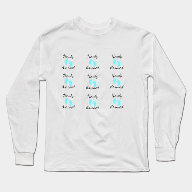 Newly Arrived - Blue New Born Baby Boy Shower Favor Pack Long Sleeve T-Shirt by IlanaArt